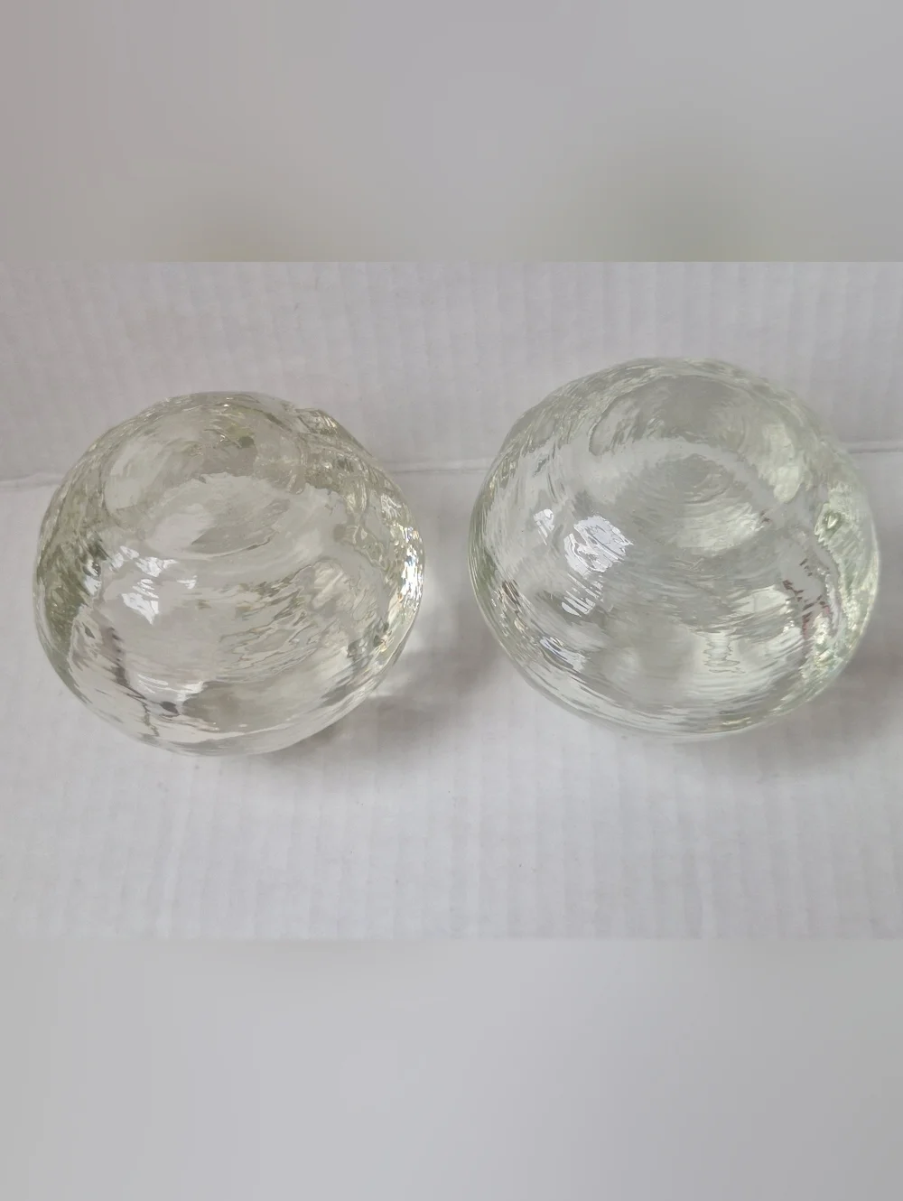 Lot Of 2 Vintage KOSTA BODA Snowball Candle Holders Anne Warff 1973 Votive